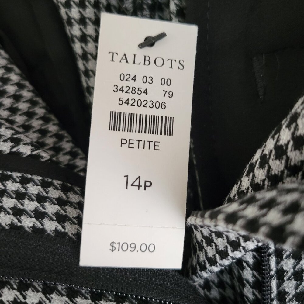 NWT Talbots Hampshire Ankle Pants - Houndstooth Size 14P - Picture 9 of 14